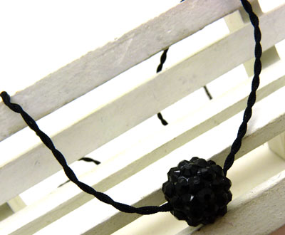 时尚圆球毛衣链 韩国项链 球型项链镶亮片