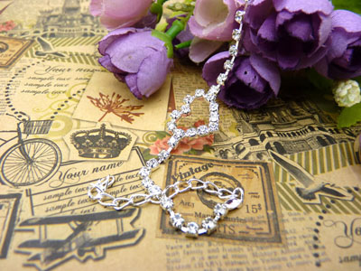 925纯银手链 女 水晶 情侣银首饰品手链子	