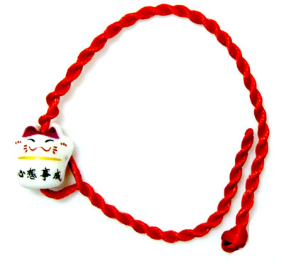 节日吉祥物/喜庆成语/陶瓷笑脸猫手链