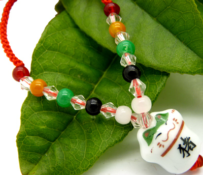 串串珠系列12生肖 陶瓷 招财猫 红绳 手链 生肖