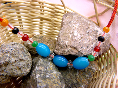  本命年鸿运红绳手链 玉转运珠手链 幸运小珠珠	