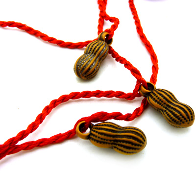 男女幸福老人富贵小孩邪保平安桃子核幸运脚链	