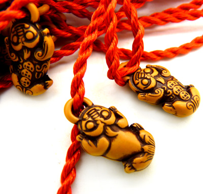 时尚树脂开运辟邪红绳手链 成人个性潮流手绳 宝宝脚链	