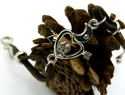 蝴蝶结饰品皮绳脚链情侣手链女复古 时尚手链	