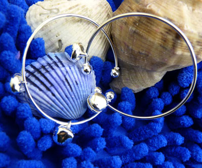 儿童满月镀银手镯脚镯带铃铛饰品 镀银 男女	