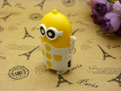 可爱卡通迷你音箱小黄人插卡音响可充电MP3播放器	