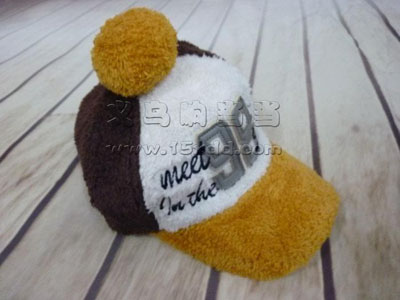 秋冬天可爱毛球帽子 鸭舌棒球帽---儿童毛绒帽