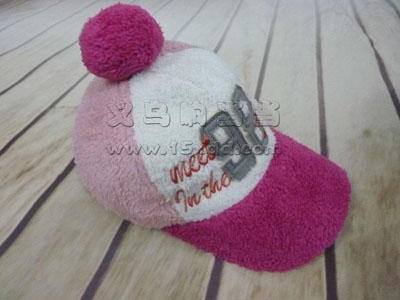 秋冬天可爱毛球帽子 鸭舌棒球帽 -儿童毛绒帽