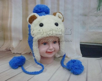 儿童秋冬季新款婴儿帽宝宝-女孩毛绒套头帽韩版	