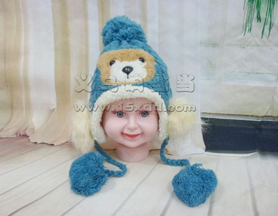 儿童秋冬季新款婴儿帽宝宝-女孩毛绒套头帽韩版	