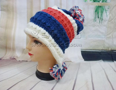 韩版潮可爱针织毛线帽 秋冬天女士帽 -时尚护耳帽子	