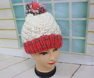 秋冬季女士针织帽菠萝纹冬帽 -时尚女保暖帽	