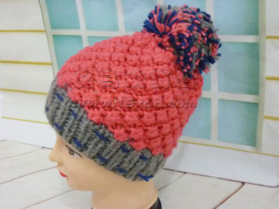  秋冬季女士针织帽菠萝纹冬帽 -时尚女保暖帽