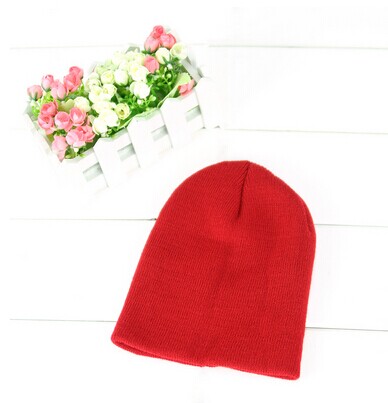 秋冬款全棉针织宝宝帽/儿童套头帽-七彩糖果色