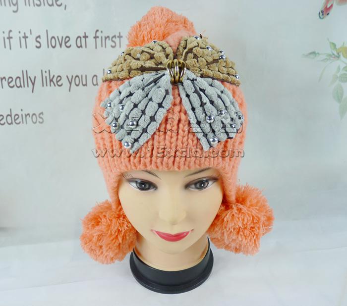 新款韩版潮时尚冬季保暖护耳针织帽可爱萌女帽