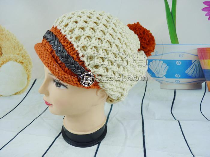  韩版针织毛线帽 秋冬天女士 -时尚女护耳帽子	