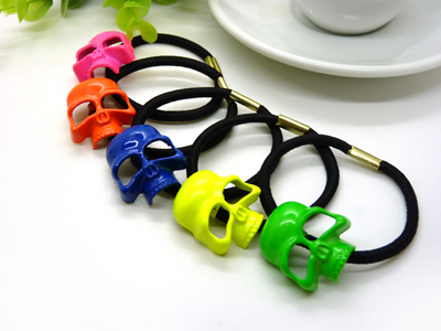 韩版荧光骷髅头发圈发绳小清新头绳扎头发饰