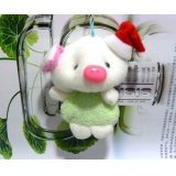 粉鼻带帽小猪挂件