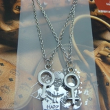 韩版合金情侣项链	