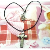 黑蜡皮绳钢扣个性时尚/项链	