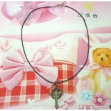 黑蜡皮绳钢扣个性时尚/项链	