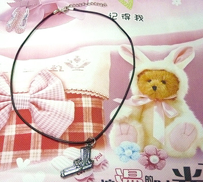 黑蜡皮绳钢扣个性时尚/项...