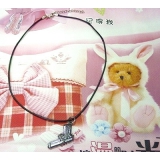 黑蜡皮绳钢扣个性时尚/项链	