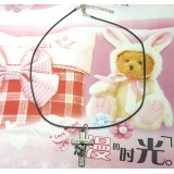 黑蜡皮绳钢扣个性时尚/项链	