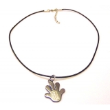 黑蜡皮绳钢扣个性时尚/项链