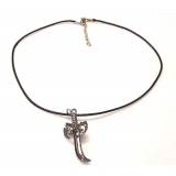 黑蜡皮绳钢扣个性时尚/项链	