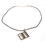 黑蜡皮绳钢扣个性时尚/项链	