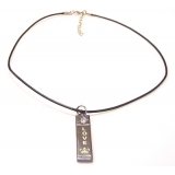 黑蜡皮绳钢扣个性时尚/项链	