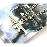 欧美潮流时尚夸张个性手枪长项链 钛合金项链 合金项链	