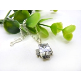 玫瑰银水钻项链女钛钢短款锁骨链配饰颈链	