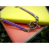 蝴蝶结饰品皮绳脚链情侣手链女复古 时尚手链