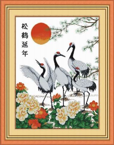 松鹤延年（印花