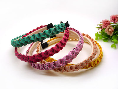 韩国进口正品发箍麻花编织拉花布质彩带发卡发饰压发卡