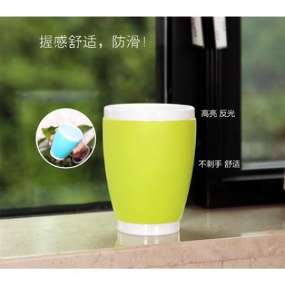 清新炫彩双层多用水杯 漱口杯 情侣杯子-混色