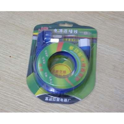 多功能电源连接线 电磁炉 电饭锅 电脑 电水壶等-盒装蓝色	