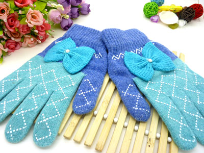 保暖手套加绒蝴蝶点砖个性曲线手套（40号）	