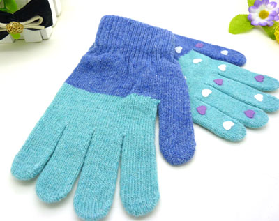 冬季款韩版时尚保暖女士手套 单色/纯色五指羊毛手套批发