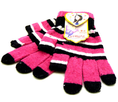 个性条纹 漏俩指可触手机 时尚潮流手套	