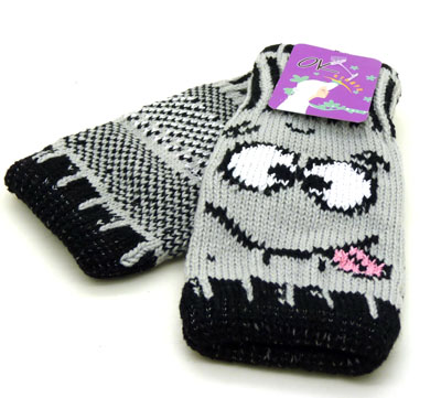 女式五指 可爱保暖 蝴蝶结 羊毛分指手套	