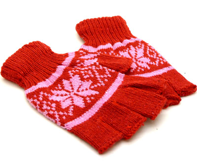 冬季可爱半指手套 韩国版保暖半指手套（女）（10号）