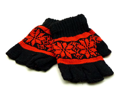 冬季可爱半指手套 韩国版保暖半指手套（女）（10号）