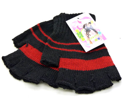 冬韩版时尚新款保暖女士半指手套 提花羊毛露指手套批发厂家直销（41号）