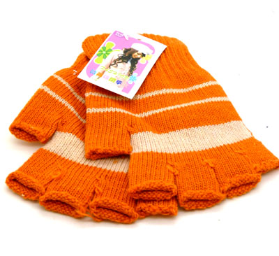 冬韩版时尚新款保暖女士半指手套 提花羊毛露指手套批发厂家直销（41号）