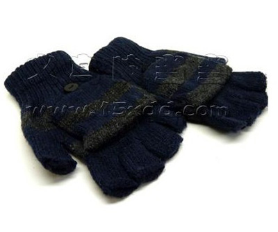 男士时尚毛绒半指翻盖手套 办公开车防寒护手套（8号）