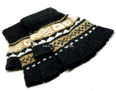 韩版男女通用半指毛线手套 新款手套针织保暖手套（11号）	