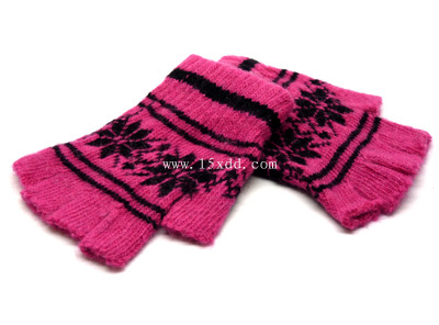 秋冬季女款学生保暖手套 羊绒男女士通用半指手套（21号）